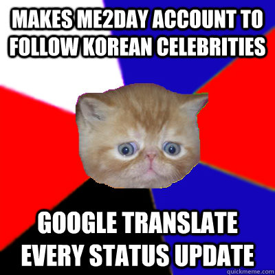 makes me2day account to follow korean celebrities google translate every status update  