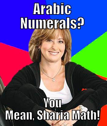 ARABIC NUMERALS? YOU MEAN, SHARIA MATH! Sheltering Suburban Mom