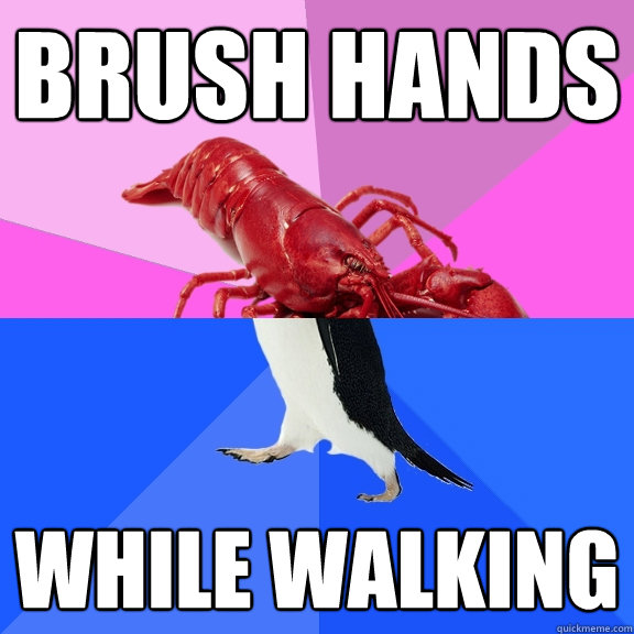 brush hands while walking  Awkward Relationship