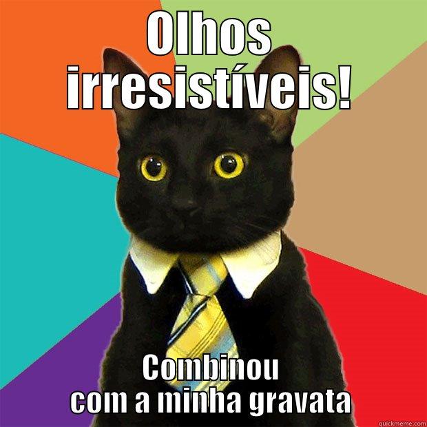 OLHOS IRRESISTÍVEIS! COMBINOU COM A MINHA GRAVATA Business Cat