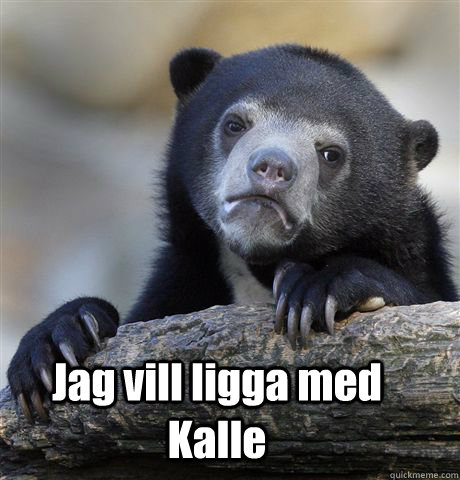 Jag vill ligga med Kalle I actually think she's just very lonely  Confession Bear