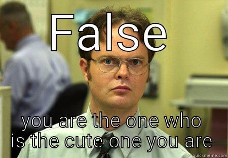 false cute - FALSE YOU ARE THE ONE WHO IS THE CUTE ONE YOU ARE Schrute