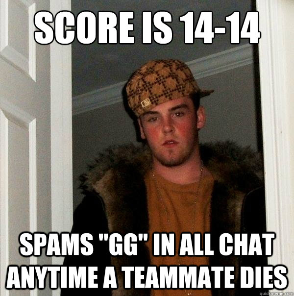 Score is 14-14 Spams 