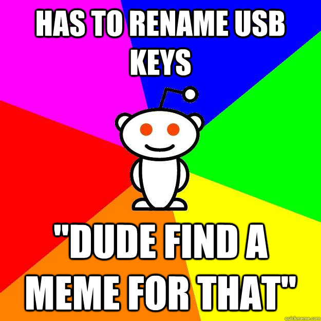 Has to rename USB keys 