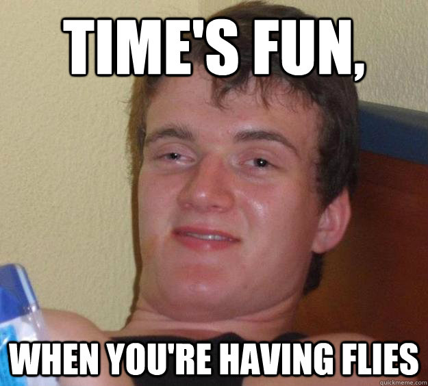 time's fun, when you're having flies   10 Guy