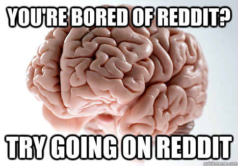 you're bored of reddit? try going on reddit  Scumbag Brain