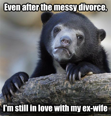 Even after the messy divorce, I'm still in love with my ex-wife - Even after the messy divorce, I'm still in love with my ex-wife  Confession Bear