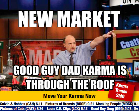 New Market
 good guy dad karma is through the roof  Mad Karma with Jim Cramer