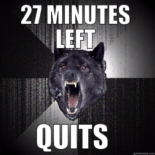 27 MINUTES LEFT QUITS  Insanity Wolf