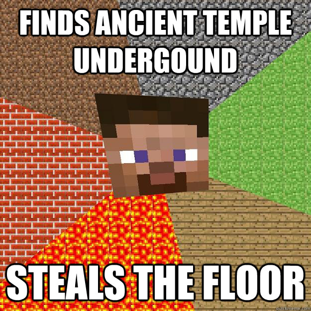 finds ancient temple undergound steals the floor  Minecraft