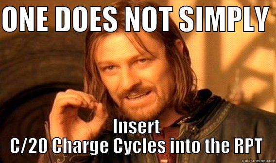 ONE DOES NOT SIMPLY  INSERT C/20 CHARGE CYCLES INTO THE RPT One Does Not Simply