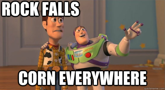 rock falls corn everywhere - rock falls corn everywhere  Toy Story Everywhere