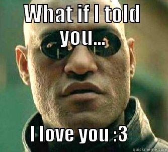 What if... - WHAT IF I TOLD YOU...          I LOVE YOU :3           Matrix Morpheus