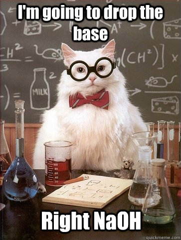 I'm going to drop the base Right NaOH - I'm going to drop the base Right NaOH  Chemistry Cat