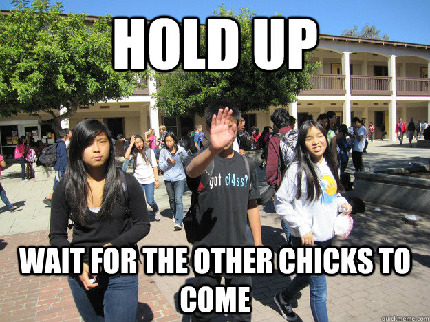 Hold up wait for the other chicks to come  