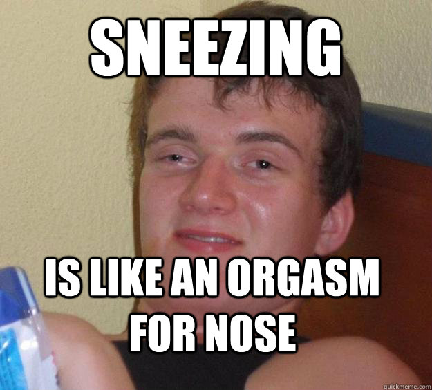 sneezing is like an orgasm for nose  10 Guy