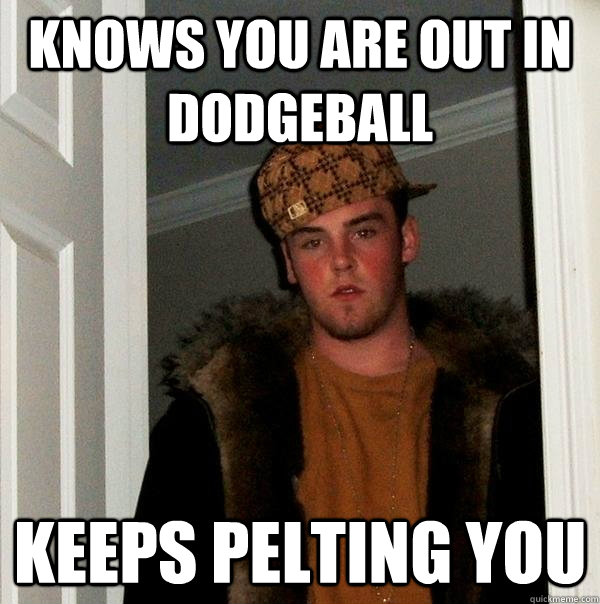 Knows you are out in dodgeball Keeps pelting you - Knows you are out in dodgeball Keeps pelting you  Scumbag Steve