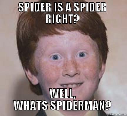 Spiderman DOES WHATEVER A SPIDER CAN - SPIDER IS A SPIDER RIGHT? WELL, WHATS SPIDERMAN? Over Confident Ginger