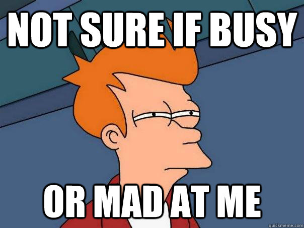 Not sure if busy  Or mad at me - Not sure if busy  Or mad at me  Futurama Fry