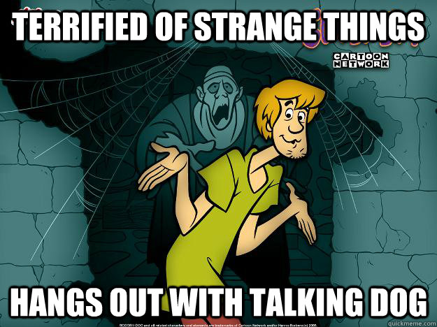 Terrified of strange things hangs out with talking dog  Irrational Shaggy