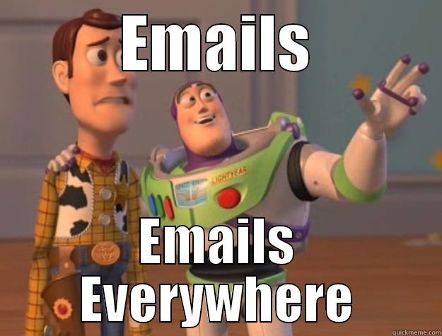 too much email - EMAILS EMAILS EVERYWHERE Toy Story