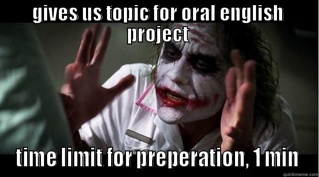 GIVES US TOPIC FOR ORAL ENGLISH PROJECT  Joker Mind Loss