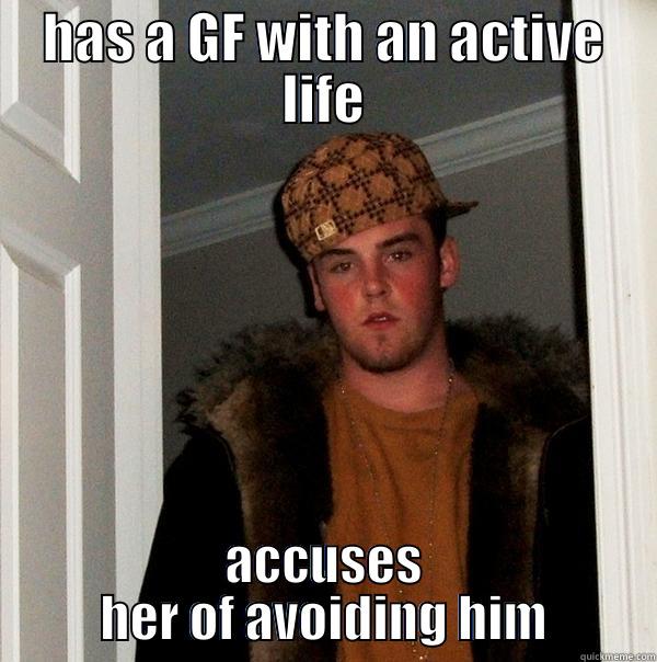 HAS A GF WITH AN ACTIVE LIFE ACCUSES HER OF AVOIDING HIM Scumbag Steve