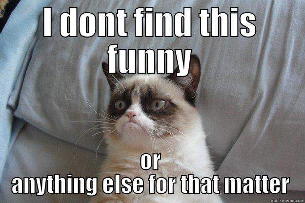 I DONT FIND THIS FUNNY OR ANYTHING ELSE FOR THAT MATTER Grumpy Cat