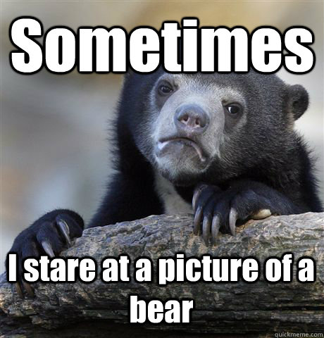 Sometimes I stare at a picture of a bear - Sometimes I stare at a picture of a bear  Confession Bear