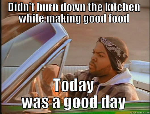 DIDN'T BURN DOWN THE KITCHEN WHILE MAKING GOOD FOOD TODAY WAS A GOOD DAY today was a good day