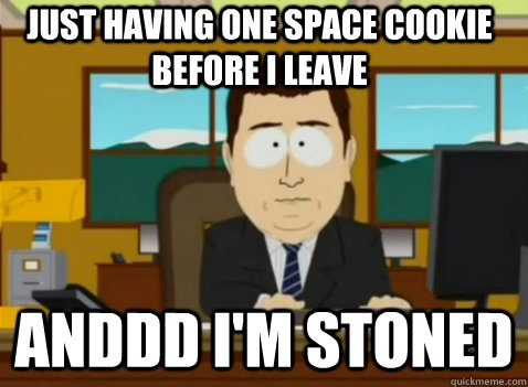 Just having one space cookie before I leave anddd I'm stoned - Just having one space cookie before I leave anddd I'm stoned  South Park Banker