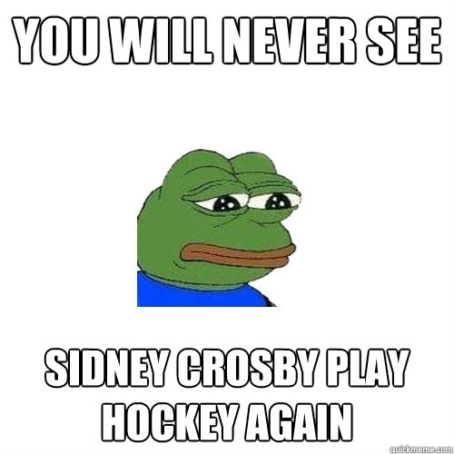 You will never see Sidney Crosby Play hockey again  Sad Frog