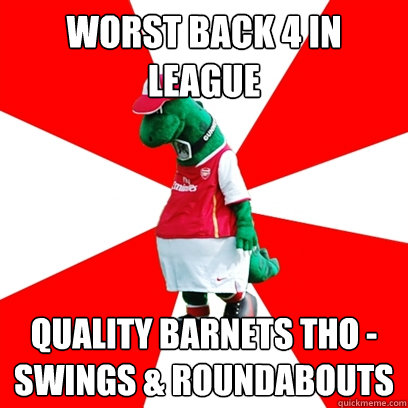 Worst Back 4 in League Quality barnets tho - swings & roundabouts  GUNNERSAURUS