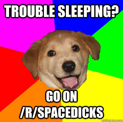 Trouble sleeping? go on /r/spacedicks  Advice Dog