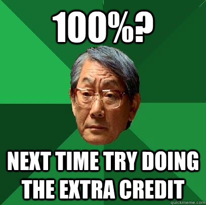 100%? NEXT TIME TRY DOING THE EXTRA CREDIT - 100%? NEXT TIME TRY DOING THE EXTRA CREDIT  High Expectations Asian Father