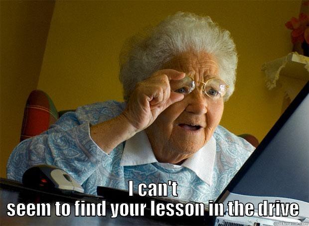  I CAN'T SEEM TO FIND YOUR LESSON IN THE DRIVE Grandma finds the Internet