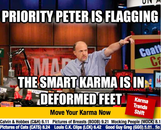 Priority Peter is flagging The smart karma is in deformed feet - Priority Peter is flagging The smart karma is in deformed feet  Mad Karma with Jim Cramer