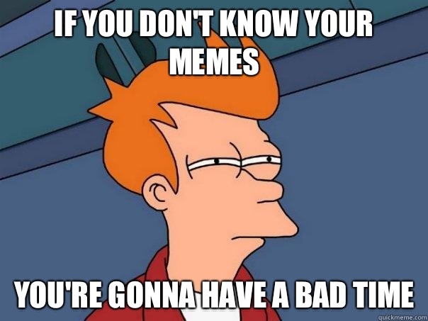 If you don't know your memes You're gonna have a bad time - If you don't know your memes You're gonna have a bad time  Futurama Fry
