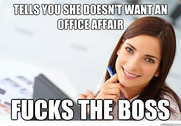 Tells you she doesn't want an office affair fucks the boss  Hot Girl At Work