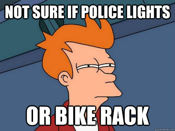 Not sure if police lights Or bike rack - Not sure if police lights Or bike rack  Futurama Fry