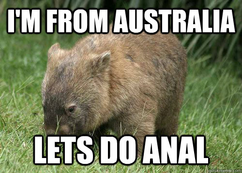 I'm from Australia Lets do Anal - I'm from Australia Lets do Anal  Rude Wombat