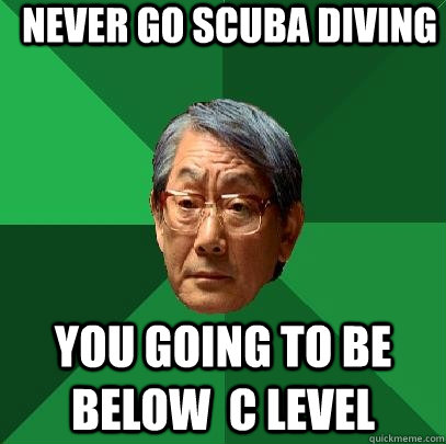 Never go scuba diving You going to be below  C level  High Expectations Asian Father