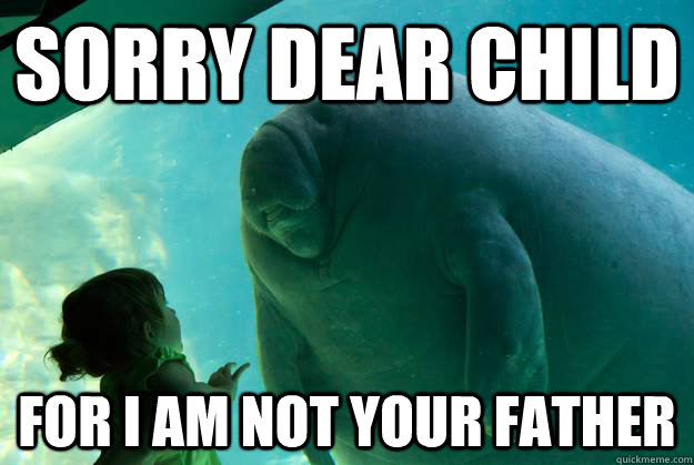 sorry dear child for i am not your father  Overlord Manatee