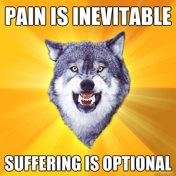 Pain is inevitable suffering is optional  Courage Wolf