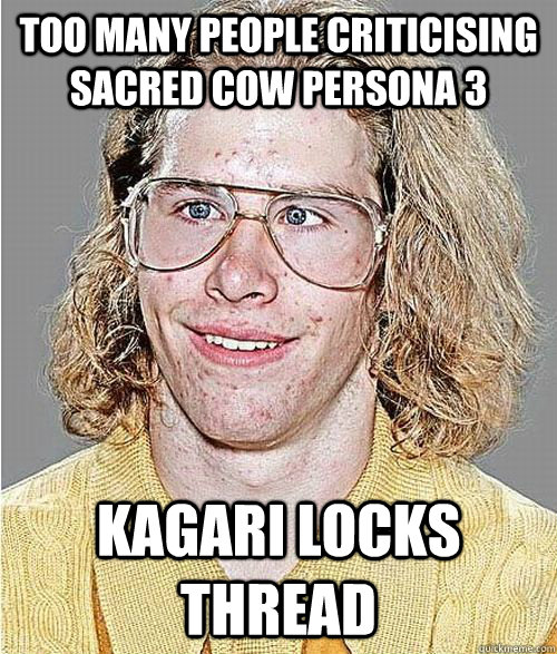 too many people criticising sacred cow persona 3 kagari locks thread  NeoGAF Asshole