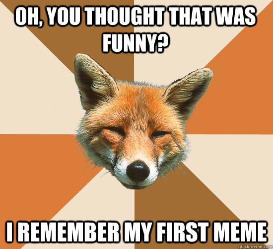 Oh, you thought that was funny? i remember my first meme  Condescending Fox