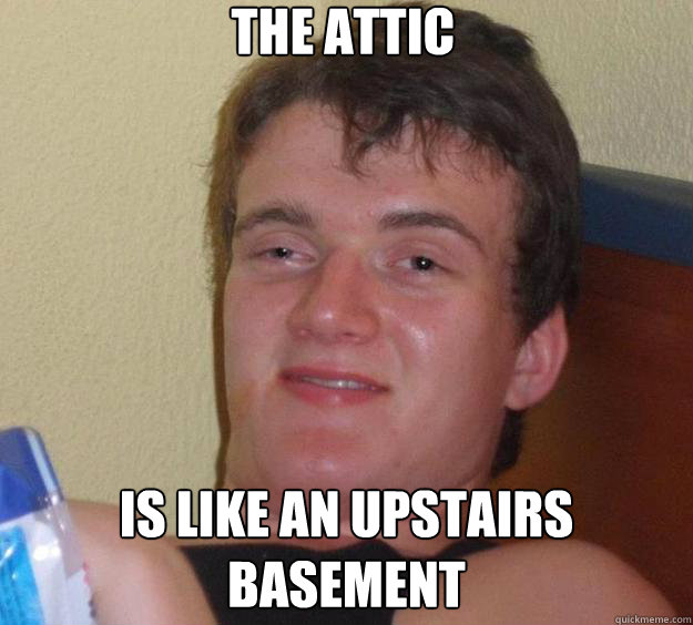 The attic is like an upstairs basement  10 Guy