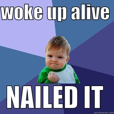 WOKE UP ALIVE  NAILED IT Success Kid