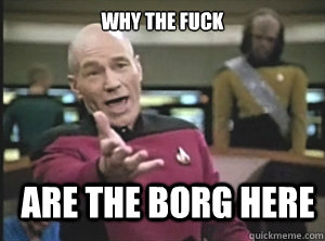 why the fuck are the borg here - why the fuck are the borg here  Annoyed Picard