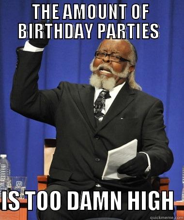 THE AMOUNT OF BIRTHDAY PARTIES   IS TOO DAMN HIGH  The Rent Is Too Damn High